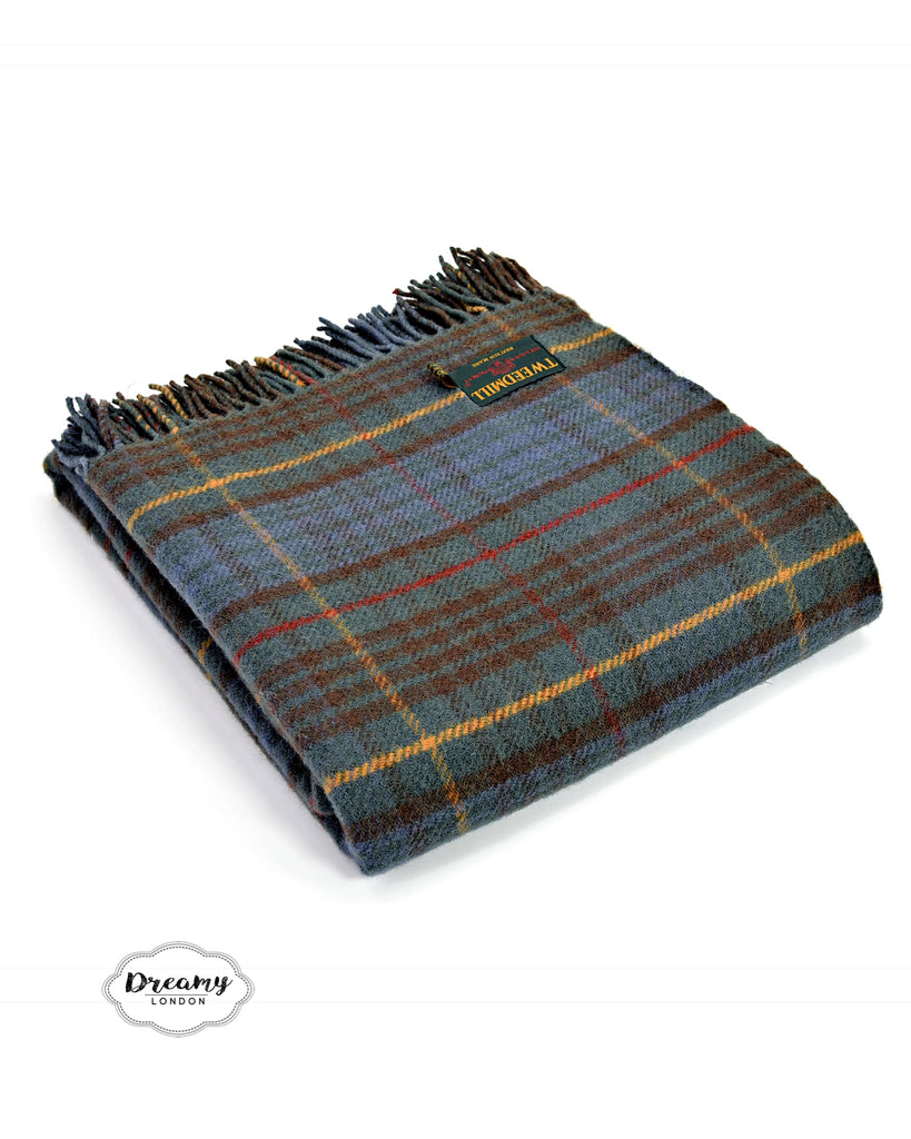 Antique Hunting Stewart Tartan Wool Blanket. Scottish Wool Blanket - dreamylondon