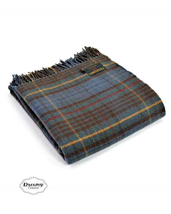 Antique Hunting Stewart Tartan Wool Blanket. Scottish Wool Blanket - dreamylondon