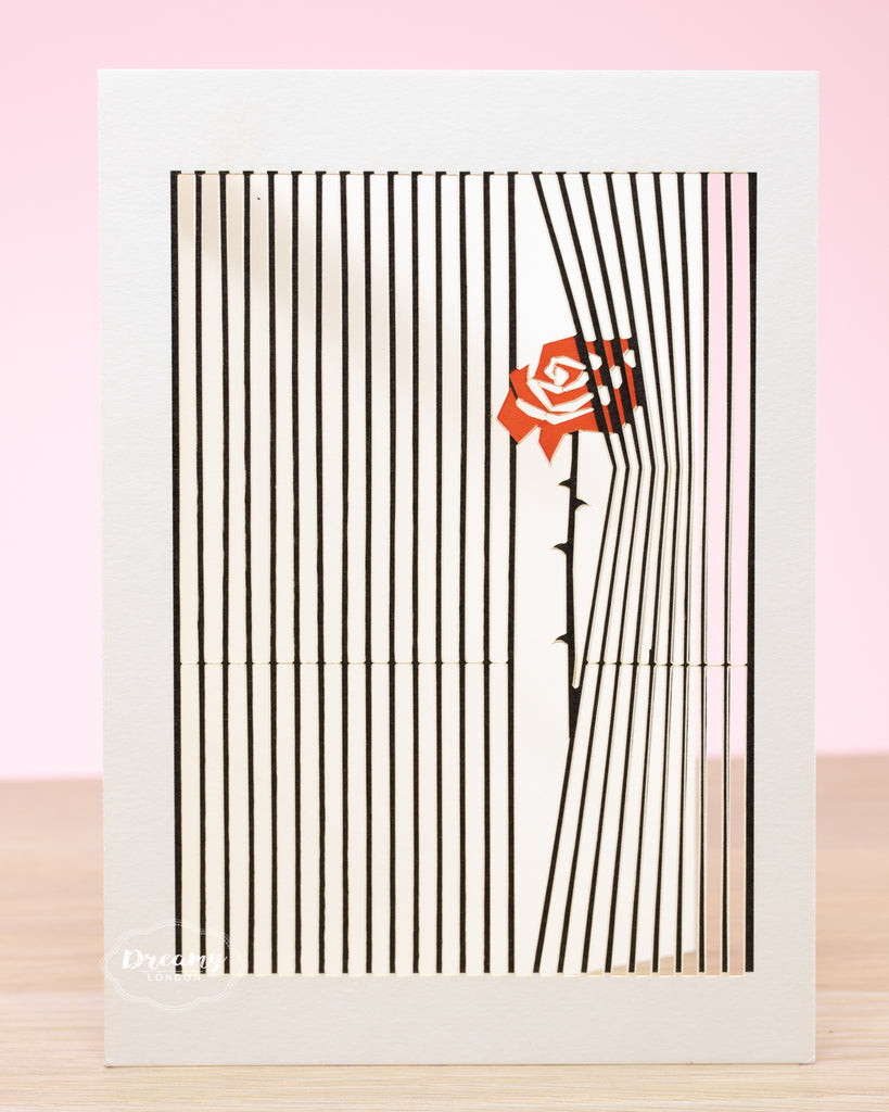 Passion of Love Rose Greeting Card, Single Rose Greeting Card Design - Dreamy London