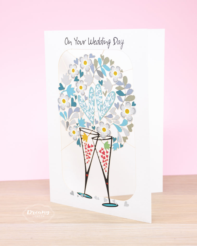 Wedding Day Champagne Card - dreamylondon