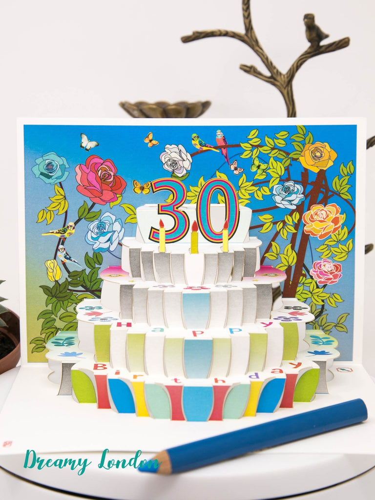 30th Pop Up Birthday Card - dreamylondon