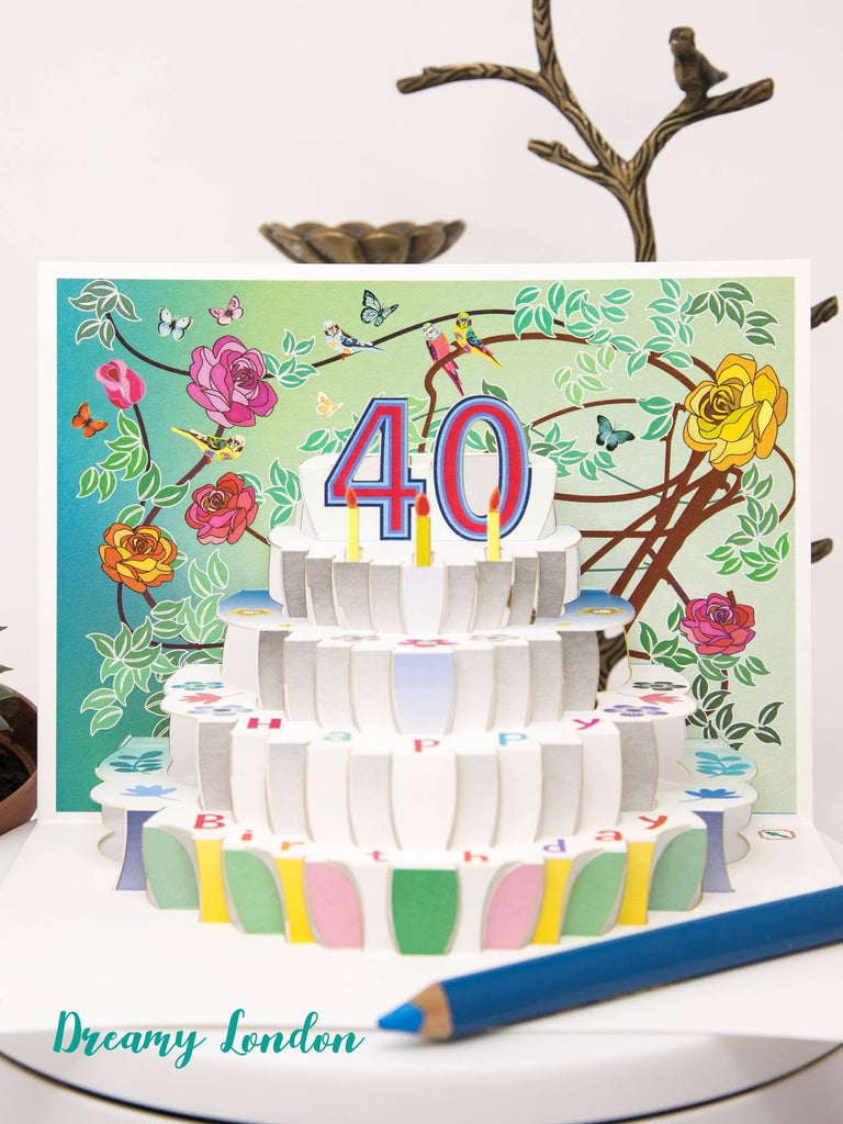 Pop-up 40th Birthday Card - dreamylondon