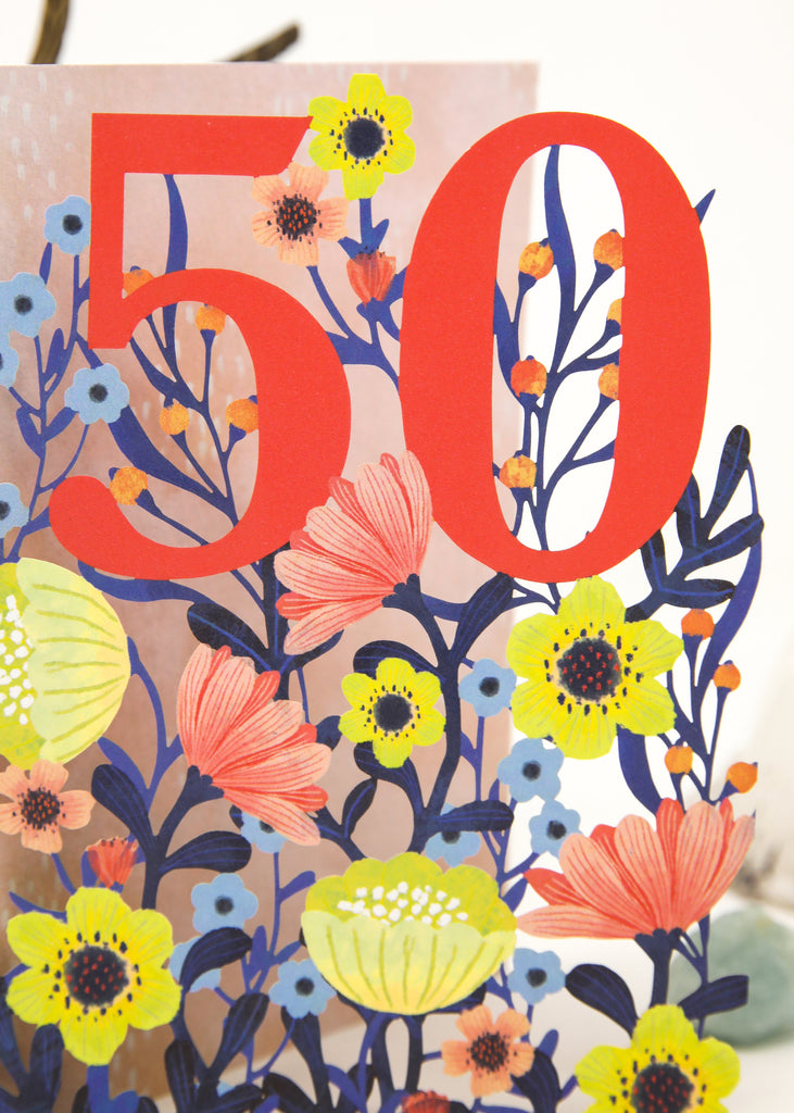 Garden 50th Birthday Card - dreamylondon