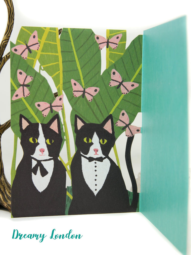 Black and White Cats Birthday Card - dreamylondon
