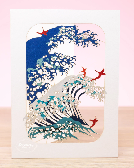 Hokusai Japanese Lasercut Card