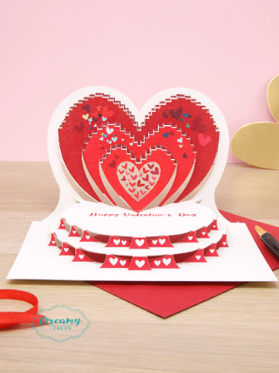 Pop up Heart Valentines Card