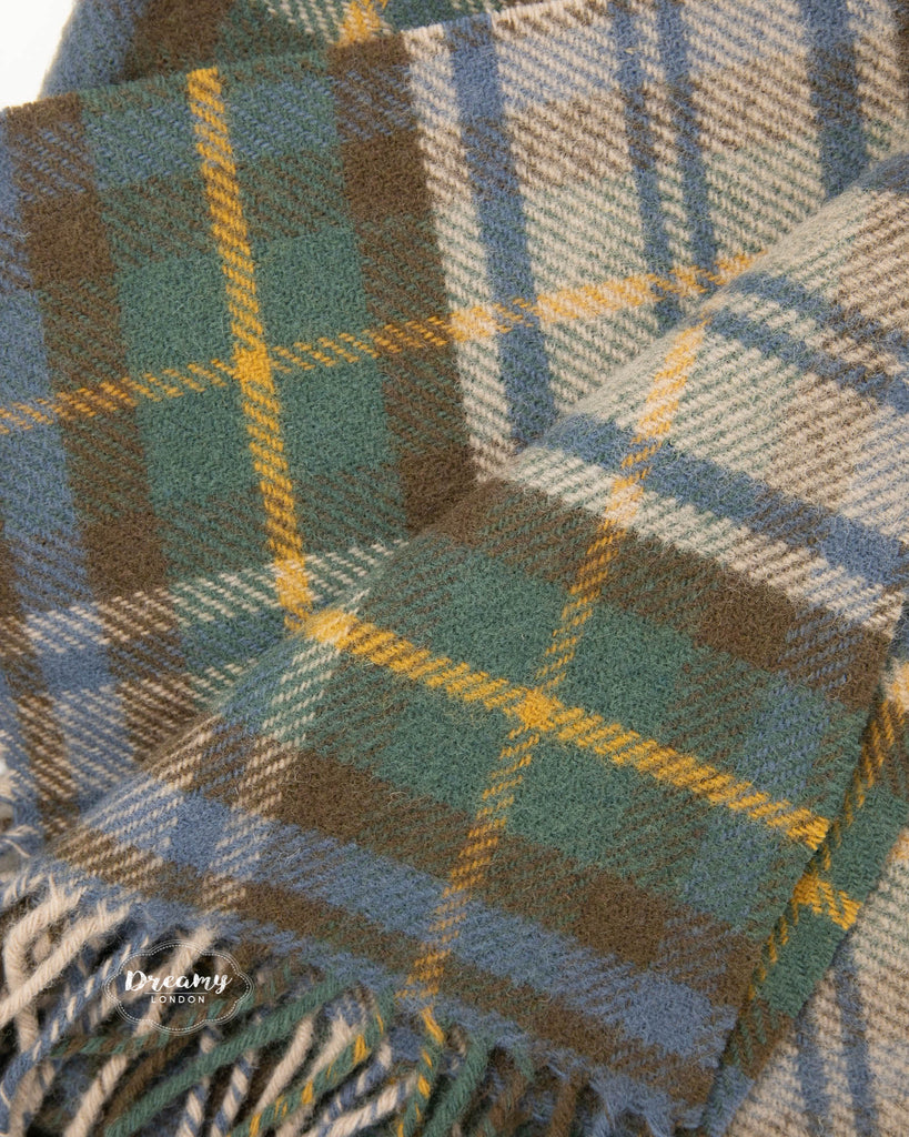 Antique Dress Gordon Tartan Wool Blanket, neutral coloured wool blanket, scottish tartan blanket - dreamylondon